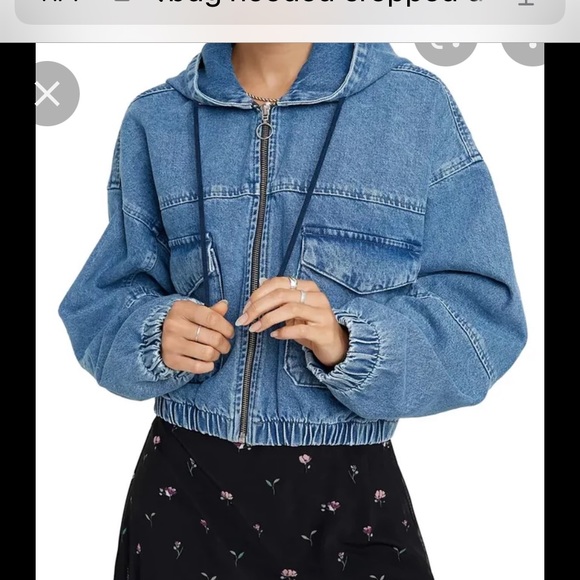 BDG Jackets & Blazers - BDG urban outfitters cropped denim hoodie jacket